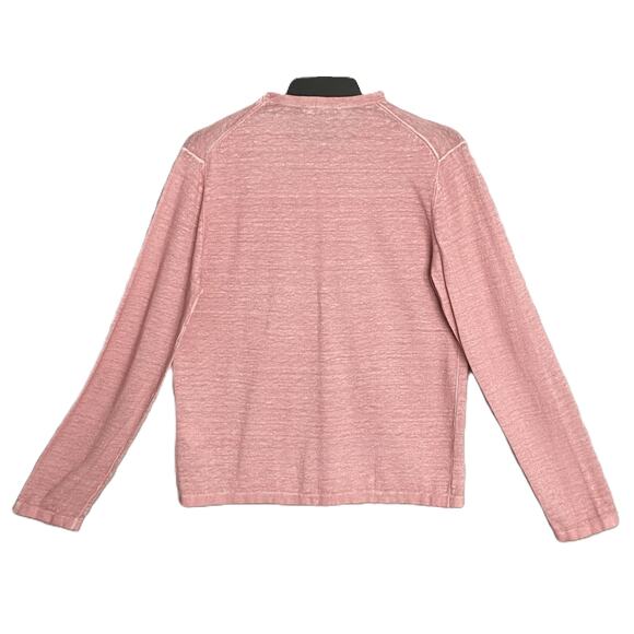 Michael Kors T-Shirt Men's Large Long Sleeve Crew Neck Linen Dusty Rose NEW - Picture 6 of 14